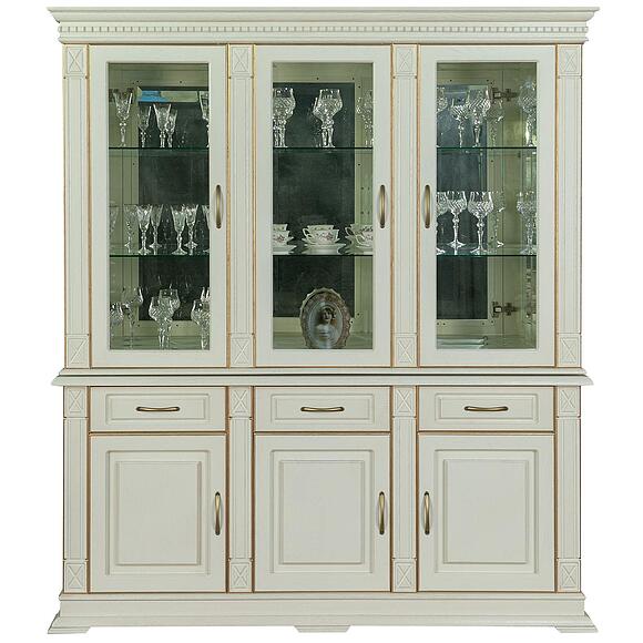 Шкаф комбинированный 3д «Верди Классик» П1.0487.0.20, Материал: массив дуба, Цвет: Слоновая кость с золочением (Shkaf_VerdiLux_3z-P487-20z-slonovaya-kost-s-zolocheniyem.jpg) Шкаф комбинированный 3д «Верди Классик» П1.0487.0.20, Материал: массив дуба, Цвет: Слоновая кость с золочением