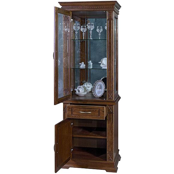 Шкаф комбинированный «Верди Классик» П1.0487.0.34-01, Материал: массив дуба, Цвет: Черешня с золочением (Shkaf_kombinirovannii_Verdi_Luks_1z_P487-34z-01_chereshnya_s_zolochen.jpg) Шкаф комбинированный «Верди Классик» П1.0487.0.34-01, Материал: массив дуба, Цвет: Черешня с золочением