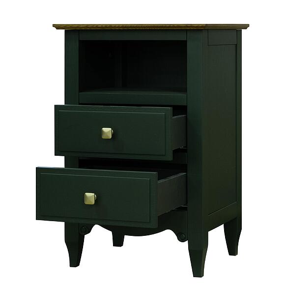 Тумба прикроватная «Кармен Прованс» П3.0581.1.09, Материал: массив дуба, Цвет: жасыл + рустикалық емен