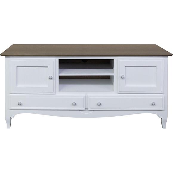 Тумба ТВ «Кармен Прованс» П3.0581.0.07, Материал: массив дуба, Цвет: Молоко+Дуб Сахара