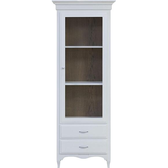 Шкаф с витриной «Кармен Прованс» П3.0581.0.06, Материал: массив дуба, Цвет: Молоко+Дуб Сахара