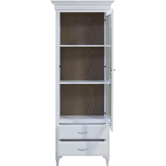 Шкаф с витриной «Кармен Прованс» П3.0581.0.06, Материал: массив дуба, Цвет: Молоко+Дуб Сахара