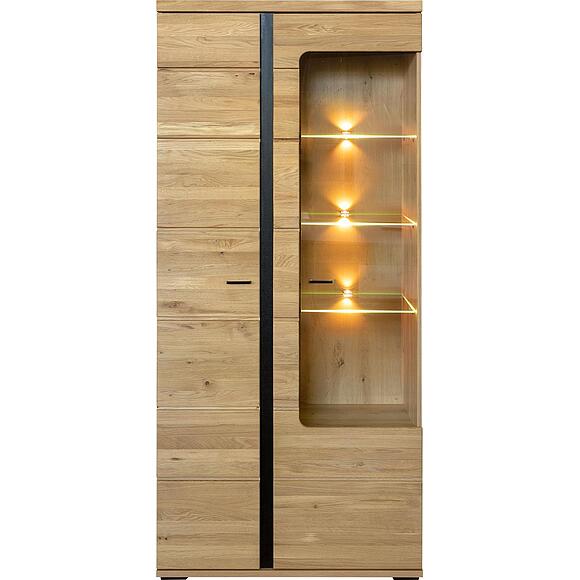 Шкаф с витриной «Сонос Сити» П8.0572.0.01, Материал: массив дуба, Цвет: Дуб натуральный