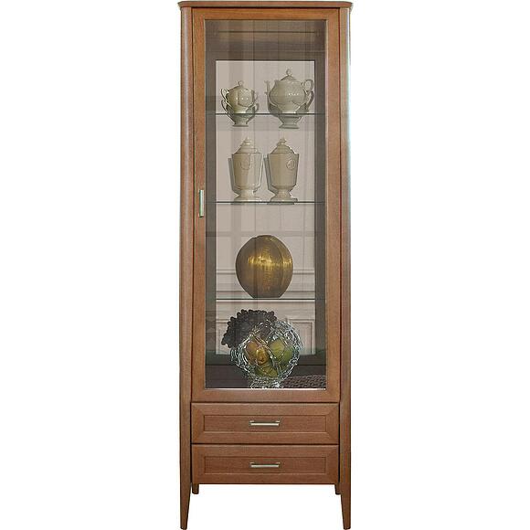 Шкаф с витриной «Вилора» БМ2.775.0.05(-01), Материал: ДСП+шпон, Цвет: Коньяк