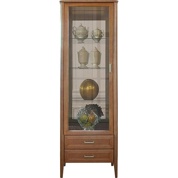 Шкаф с витриной «Вилора» БМ2.775.0.05(-01), Материал: ДСП+шпон, Цвет: Коньяк