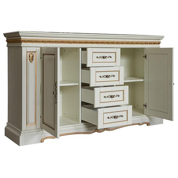 Тумба «Милана 14/1с» П4.265.0.13(265.14/1с), Цвет: Слоновая кость с золочением