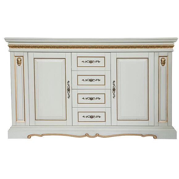 Тумба «Милана 14/1с» П4.265.0.13(265.14/1с), Цвет: Слоновая кость с золочением