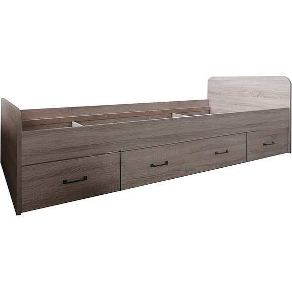 Кровать 1-09 «Боро» БМ2.759.1.40, Материал: ЛДСП, Цвет: Дуб Сонома светлый, Спальное место: 2000х900 мм, Размер: 2044×951×650