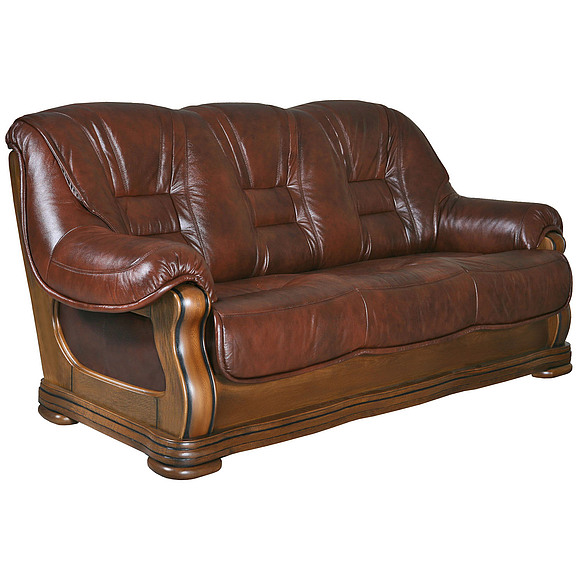 3-х местный диван «Консул 24» (3m), Материал: натуральная кожа, Цвет: Дуб рустикаль с патинированием, Группа ткани: 120 группа