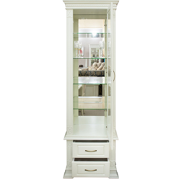 Шкаф комбинированный «Верди Классик» П1.0487.0.58(-01), Материал: массив дуба, Цвет: Слоновая кость