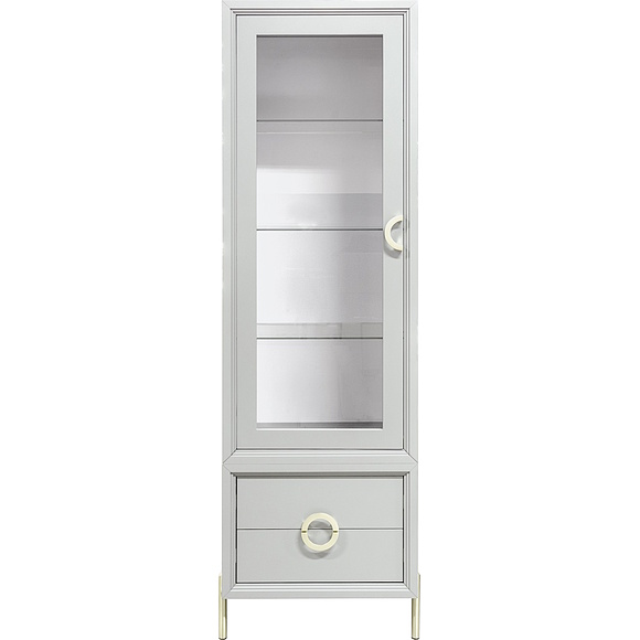 Шкаф с витриной «Флора» П6.980.0.01, Материал: ЛДСП, Цвет: Пепел