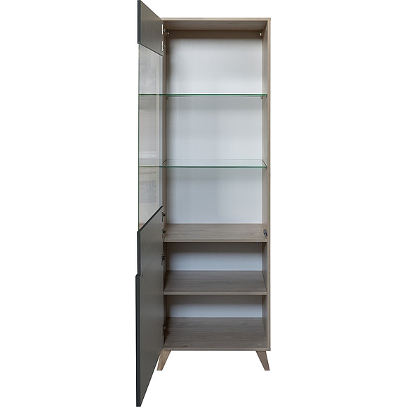 Шкаф «Тринити» П6.114.0.01, Материал: МДФ, Цвет: Антрацит + Гикори Кингстон