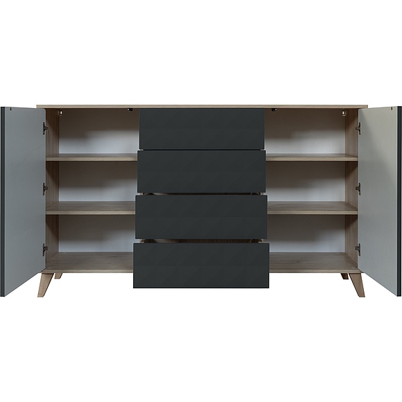 Тумба «Тринити» П6.114.0.05, Цвет: Антрацит + Гикори Кингстон