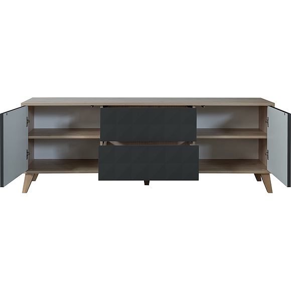 Тумба «Тринити» П6.114.0.02, Цвет: Антрацит + Гикори Кингстон