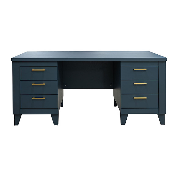 Стол письменный 2т «Амадей» П6.635.2.17 (П635.17), Материал: массив дуба, Цвет: Королевский синий