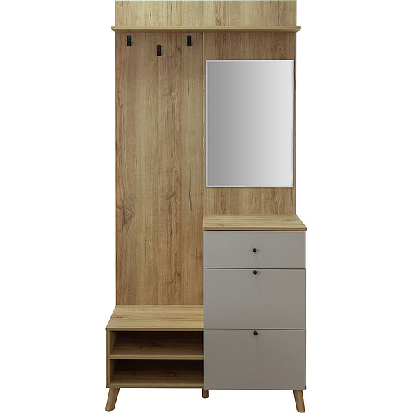 Шкаф комбинированный «Симпл» П7.058.3.10, Материал: ЛДСП, Цвет: Персидский жемчуг + дуб кантри золотой