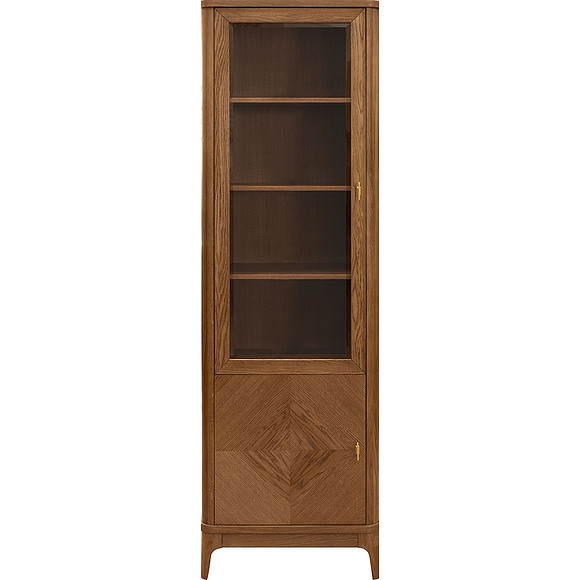 Шкаф-витрина «Армани» П1.135.0.23-01, Материал: массив (сращенный мебельный щит) дуба, Цвет: Дуб альпийский