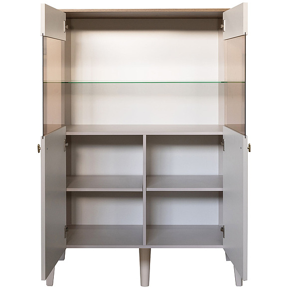 Шкаф 2д «Шарли» П6.116.0.03, Материал: МДФ, Цвет: Шарли керамика + Жемчужный сатин