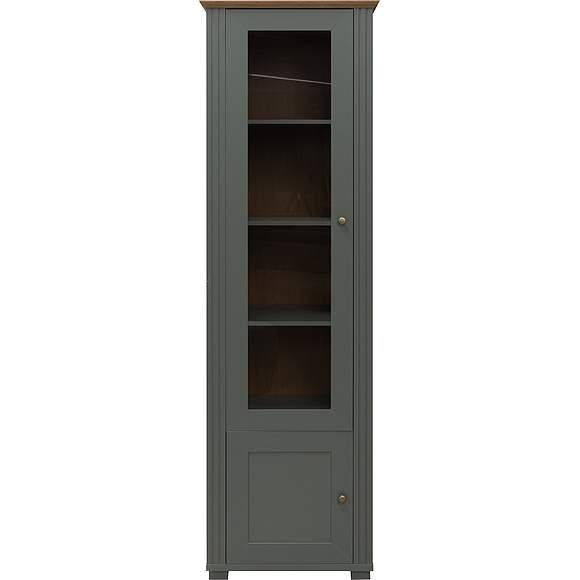 Шкаф с витриной «Джио» П7.060.0.11, Материал: ЛДСП, Цвет: Базальт + Кедр Орегон