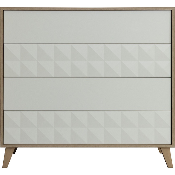 Комод «Тринити» П6.114.1.02, Материал: ЛДСП+МДФ, Цвет: Ваниль + Гикори Кингстон