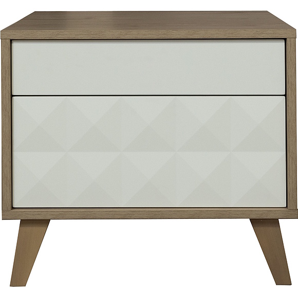 Тумба прикроватная «Тринити» П6.114.1.04, Материал: ЛДСП+МДФ, Цвет: Ваниль + Гикори Кингстон