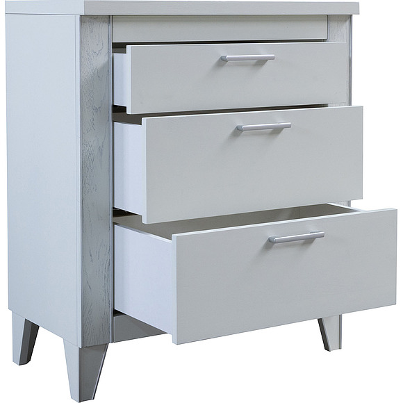 Комод «Амадей» П6.635.1.16, Материал: массив дуба, Цвет: Слоновая кость с серебром