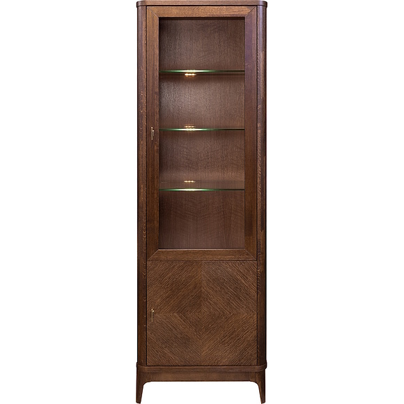 Шкаф-витрина «Армани» П1.135.0.11, Материал: массив (сращенный мебельный щит) дуба, Цвет: Черешня