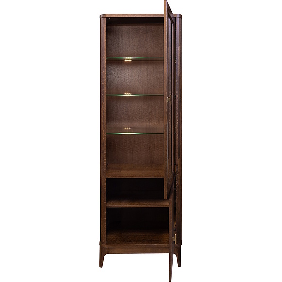 Шкаф-витрина «Армани» П1.135.0.11, Материал: массив (сращенный мебельный щит) дуба, Цвет: Черешня