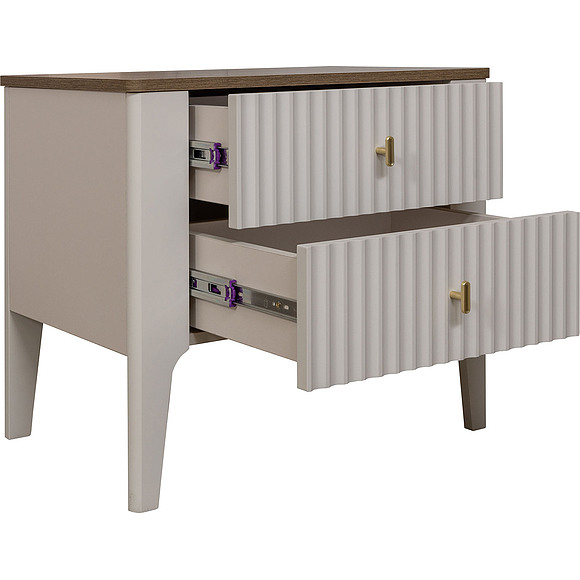 Тумба прикроватная «Шарли» П6.116.1.04, Материал: МДФ, Цвет: Шарли керамика + Жемчужный сатин