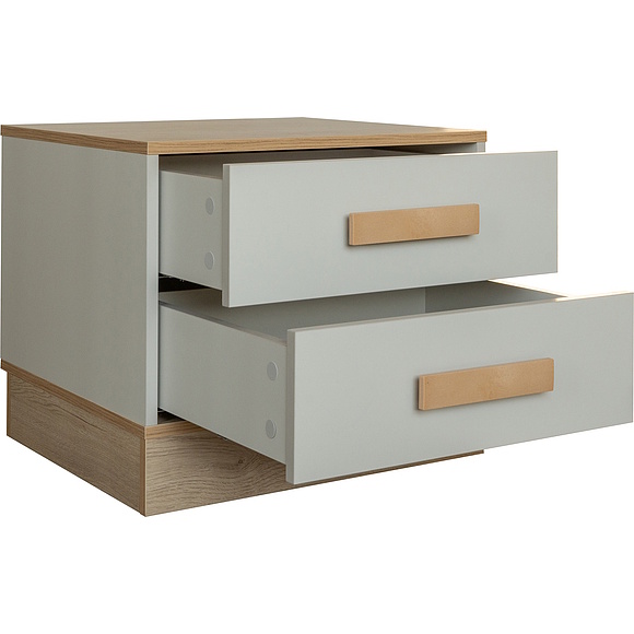 Тумба прикроватная «Портус» П3.600.1.08, Материал: ЛДСП, Цвет: Пепел + Дуб мадуро