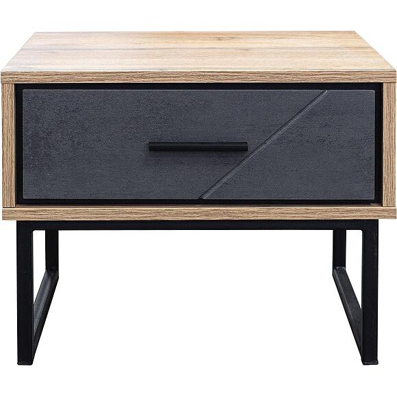 Тумба прикроватная «Лайн» П6.619.1.12 (П620.12) - Только онлайн, Цвет: Камень серый/Дуб вотан/Чёрный