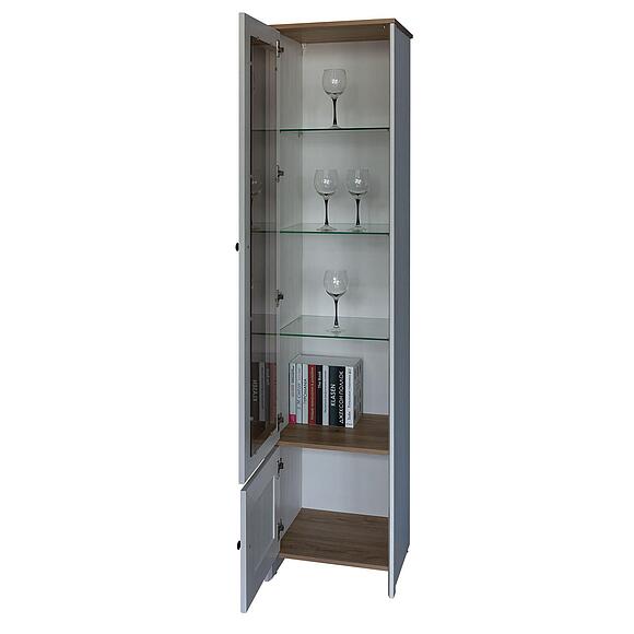 Шкаф «Парма П7.050.0.11 - Только онлайн, Материал: ЛДСП+МДФ, Цвет: сосна рандерс + дуб кантри золотой (Shkaf_vetrina_Parma_P050-1010_sosna_randers_dyb_kantri_zolotoi_-2.jpg) Шкаф «Парма П7.050.0.11 - Только онлайн, Материал: ЛДСП+МДФ, Цвет: сосна рандерс + дуб кантри золотой