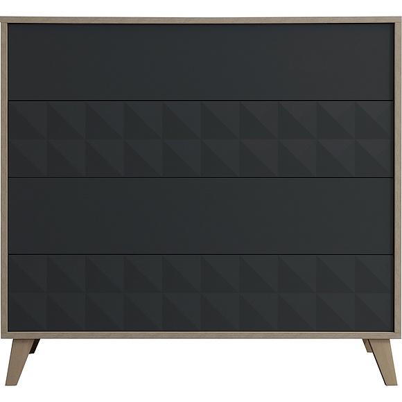 Комод «Тринити» П6.114.1.02, Материал: ЛДСП+МДФ, Цвет: Антрацит + Гикори Кингстон