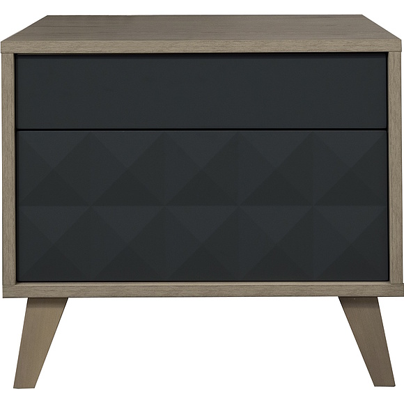 Тумба прикроватная «Тринити» П6.114.1.04, Материал: ЛДСП+МДФ, Цвет: Антрацит + Гикори Кингстон