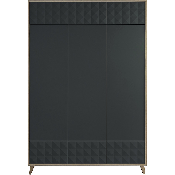 Шкаф для одежды «Тринити» П6.114.1.01, Материал: ЛДСП+МДФ, Цвет: Антрацит + Гикори Кингстон