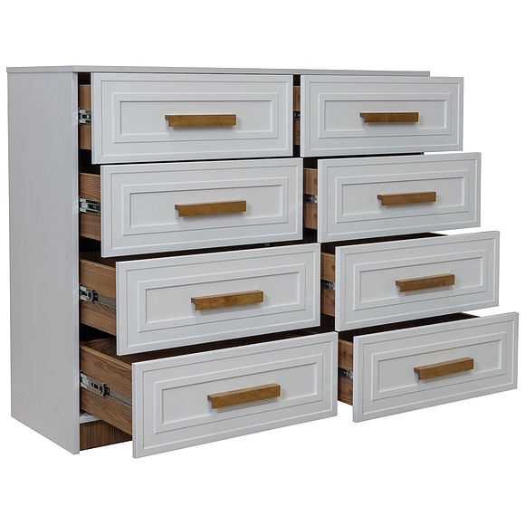 Комод «Порта» П7.061.1.30, Материал: ЛДСП+МДФ, Цвет: Белый + Кедр Орегон