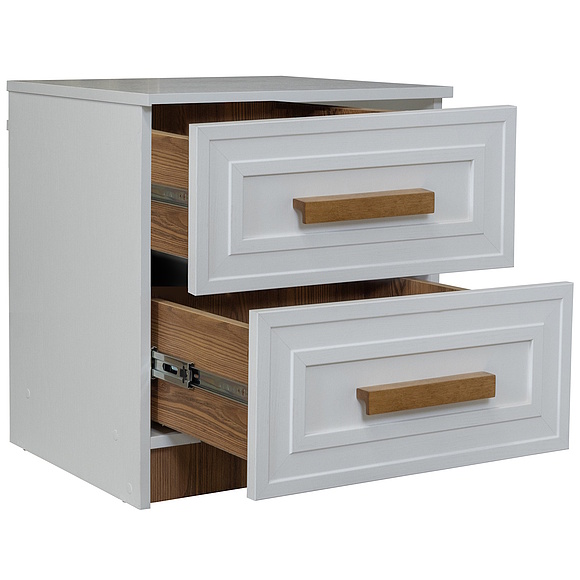 Тумба прикроватная «Порта» П7.061.1.26, Материал: ЛДСП, Цвет: Белый + Кедр Орегон