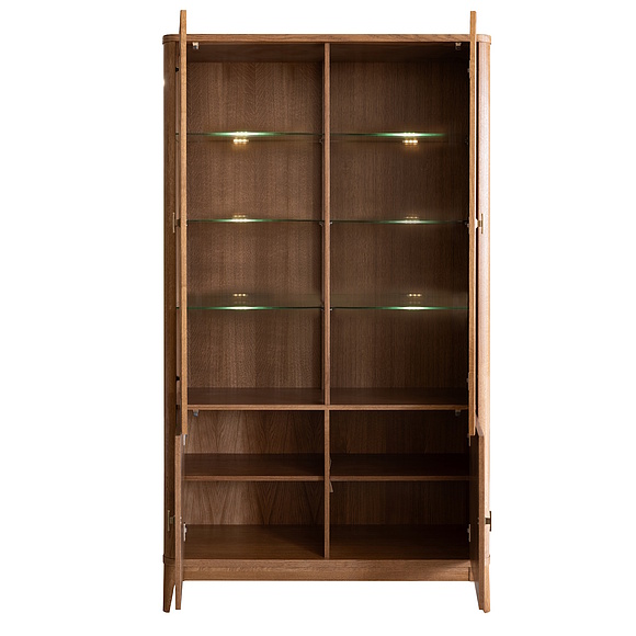 Шкаф-витрина 2д «Армани» П1.135.0.21, Материал: массив (сращенный мебельный щит) дуба, Цвет: Дуб альпийский