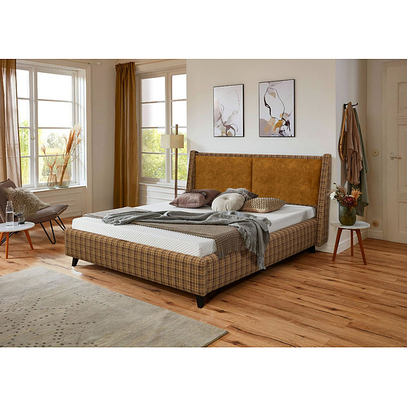 Кровать «Барок», Группа ткани: 19 группа, Механизм трансформации: без механизма, Спальное место: 2000х1600 мм, Размер: 2160x1880x1230 мм