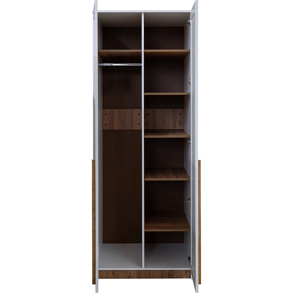 Шкаф для одежды 2д «Порта» П7.061.1.18, Материал: ЛДСП+МДФ, Цвет: Белый + Кедр Орегон