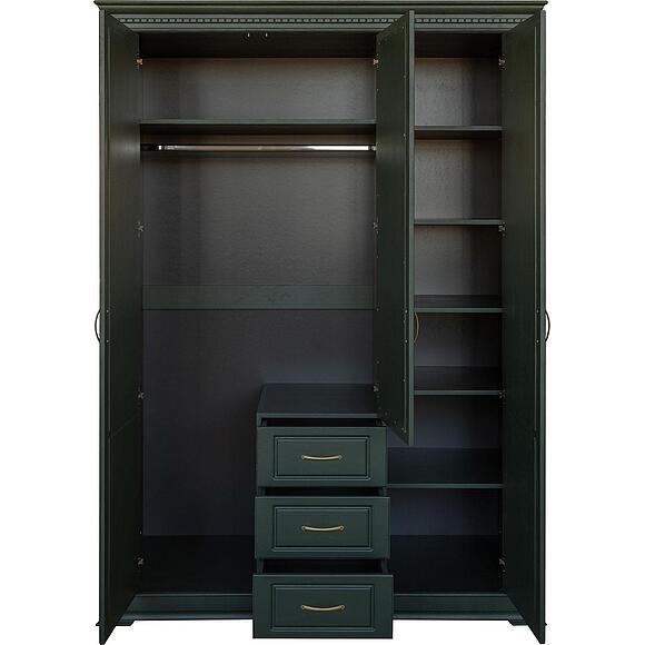 Шкаф для одежды 3д «Верди Классик» П3.0487.1.25 - Только онлайн, Материал: массив дуба, Цвет: Грин