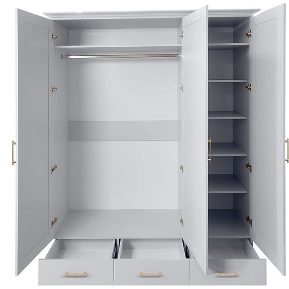 Шкаф для одежды 3Д «Сати» П7.057.1.16, Материал: ЛДСП, Цвет: Белый, Механизм трансформации: без механизма