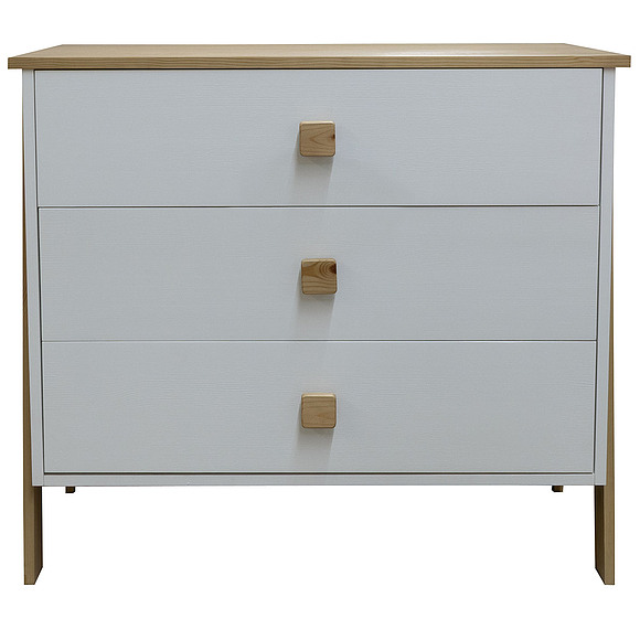 Комод «Этна» БМ2.784.1.01, Материал: массив сосны, Цвет: белый воск + темпо