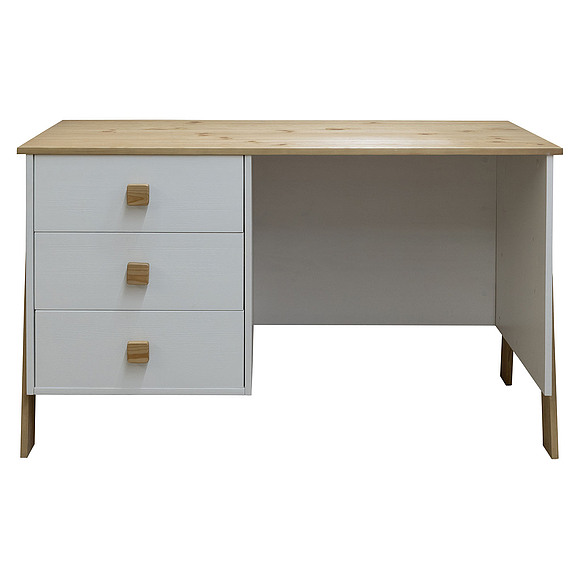 Стол письменный «Этна» БМ2.784.1.02, Материал: массив сосны, Цвет: белый воск + темпо