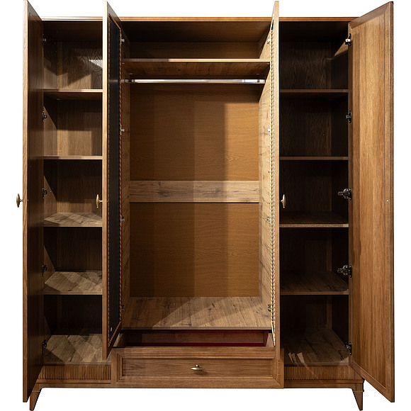 Шкаф для одежды 4д «Калипсо» БМ2.785.1.09-01, Материал: массив дуба, Цвет: Табак