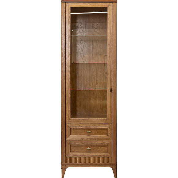 Шкаф-витрина «Калипсо» БМ2.785.0.01-01, Материал: массив дуба, Цвет: Табак