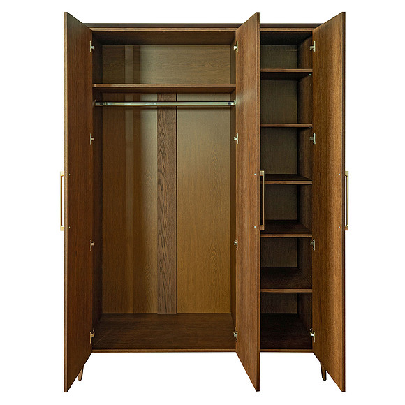 Шкаф для одежды 3д«Оквуд» П3.142.1.12, Материал: ДСП, облицованная шпоном дуба, Цвет: Карамель, Механизм трансформации: без механизма