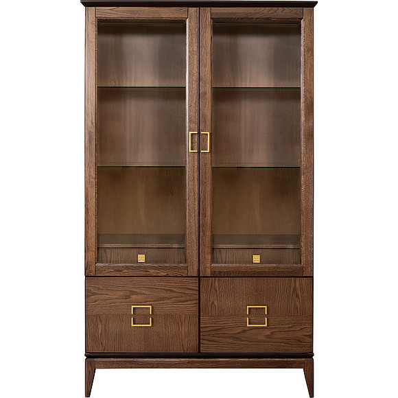 Шкаф 2д «Монблан» П4.145.0.01, Материал: МДФ+шпон, Цвет: Табак, Механизм трансформации: без механизма