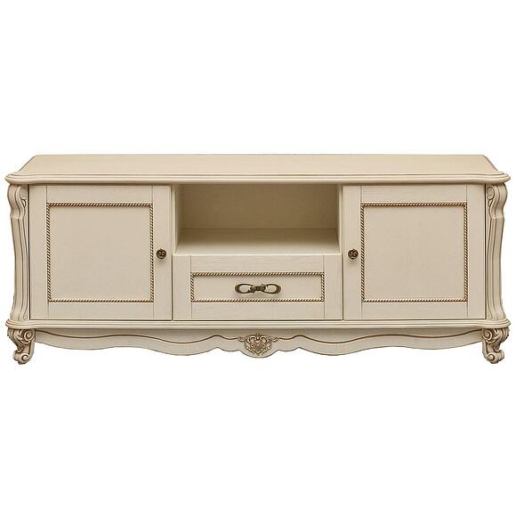 Тумба ТВ «Алези» П1.350.0.02 (П350.02), Материал: массив дуба, Цвет: Слоновая кость с золочением (tumba_alezi_tv2_p350_02_slon_kost_2.jpg) Тумба ТВ «Алези» П1.350.0.02 (П350.02), Материал: массив дуба, Цвет: Слоновая кость с золочением