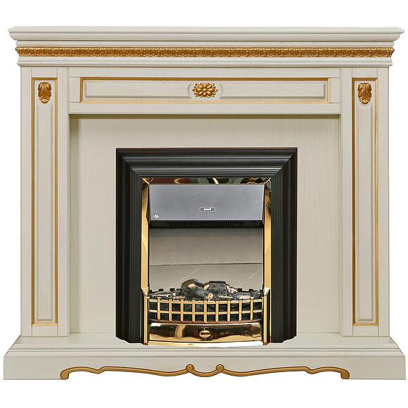 Портал для камина «Милана 17с» П4.265.0.17(265.17с), Цвет: Слоновая кость с золочением